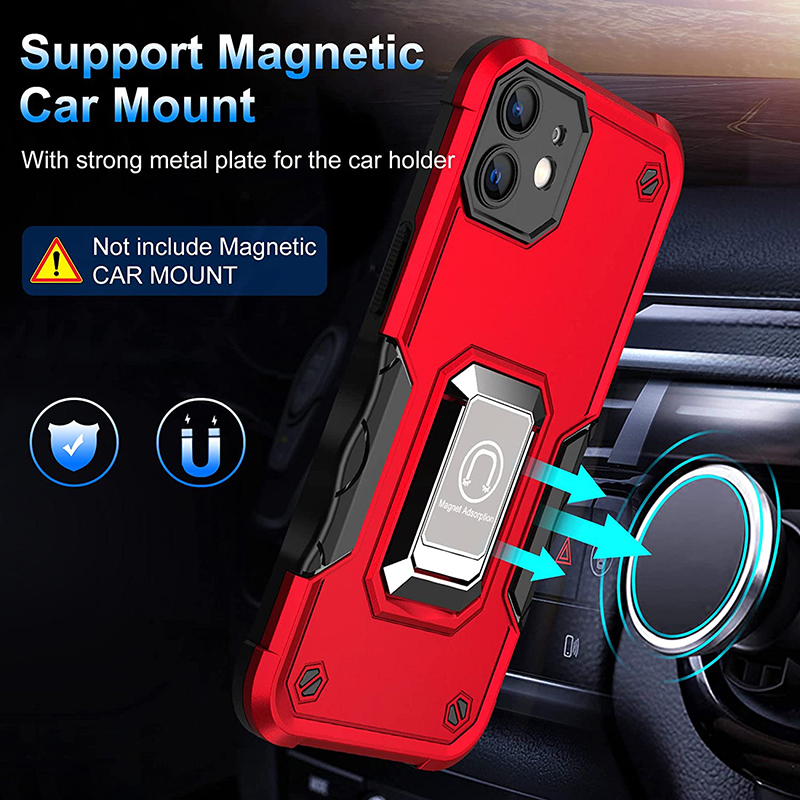 Tungt stötbeständiga mobiltelefonfodral för iPhone 15 14 Plus 13 12 11 Pro Max Armor Hybrid PC TPU Magnetic Kickstand XSMAX XR XS X 7 8 Plus telefonfodral