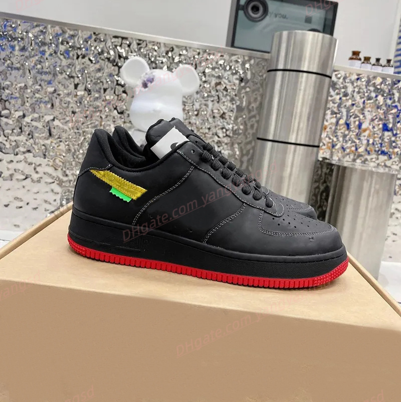 Klassieke platte schoenen Designer monogrammen Damier Azur schoenen Forces lage sneakers Voering van kalfsleer schapenvacht Damesmode Casual schoenen Buitensporten Basketbalschoenen