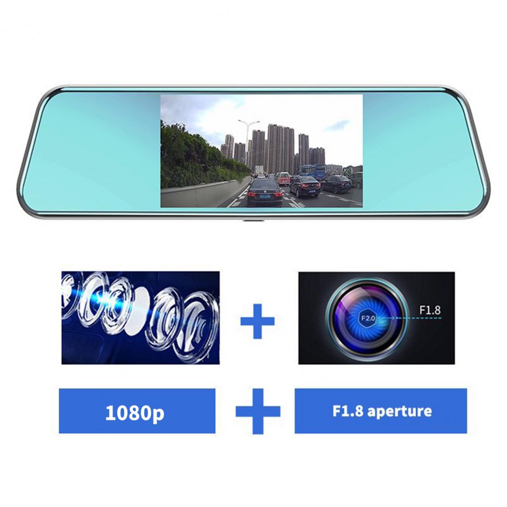 5,5-дюймовый зеркальный автомобильный видеорегистратор с сенсорным экраном, видеорегистратор HD 1080, видеорегистратор заднего вида с двумя объективами, передняя и задняя видеорегистратор V6