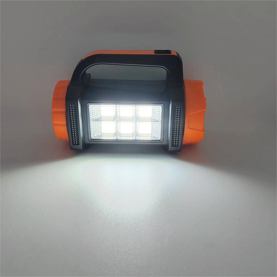 Camping Hand Torch Light avec chargeur solaire et USB opéré, étanche de recherche extérieure avec chargeur de téléphone, rouge ou orange