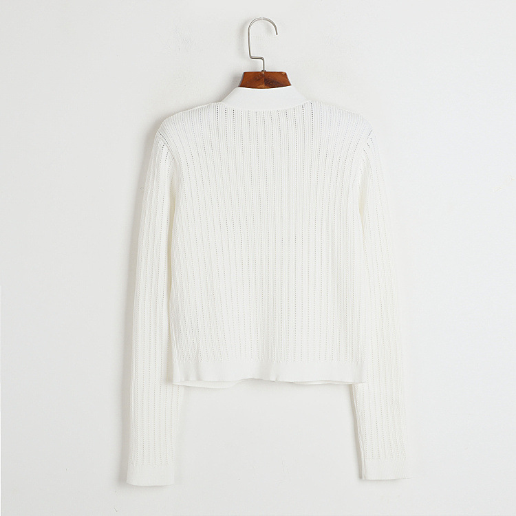 901 XL 2023 Подиумная осень, женские свитера, кардиган с длинными рукавами, черный, белый цвет, с круглым вырезом, Kint Womens zhen