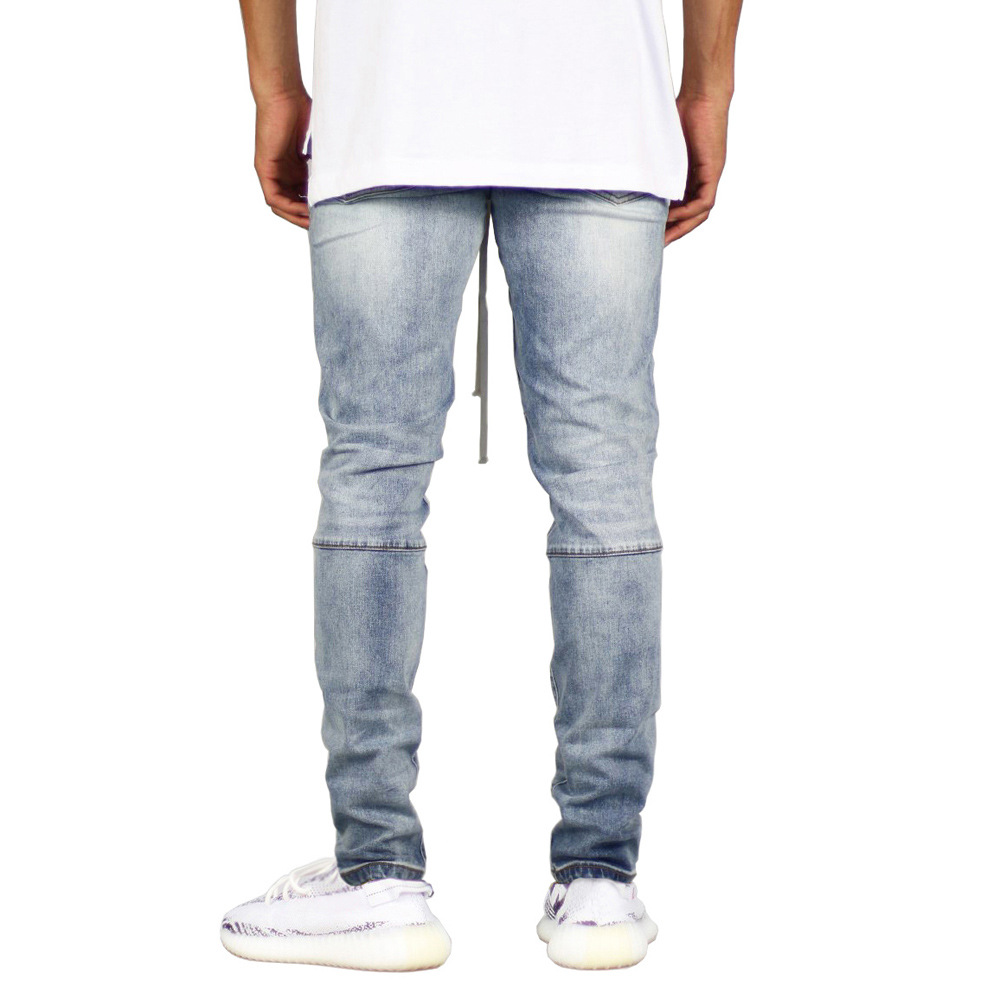 Jeans da uomo con cerniera e decorazione con cerniera alla moda di tendenza della moda di High Street