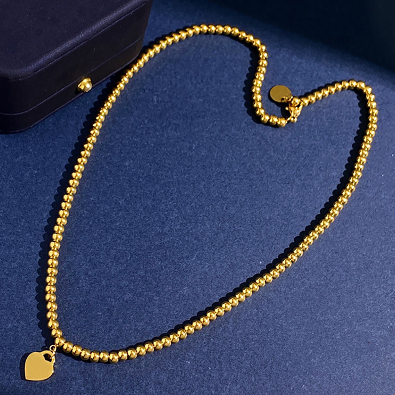 Love Heart Beads Collier Bracelet Bijoux Ensembles pour les femmes Bijoux de mariage Doesque Bijoux Womens Bijoux de mariage 252U