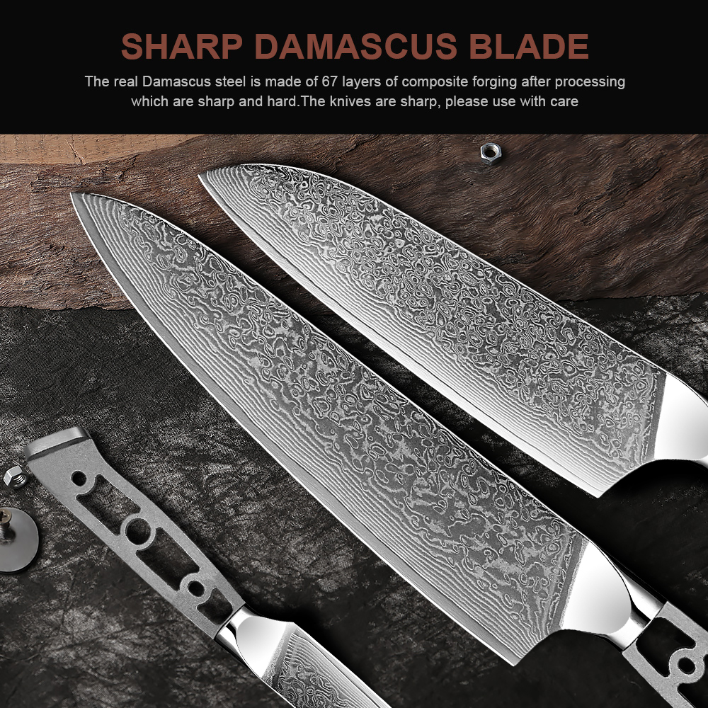 Xituo DIY Damascus Steel Knife Blank Blade 67 Layers日本VG10かみそり鋭い包丁複数のパーソナライズブレード