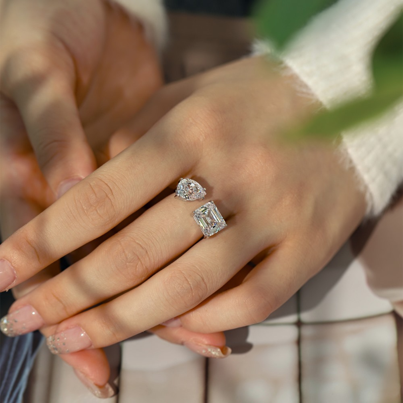 Anel de diamante de moissanite de luxo, prata esterlina 925, festa de casamento, anéis para mulheres, homens, joia de noivado, presente