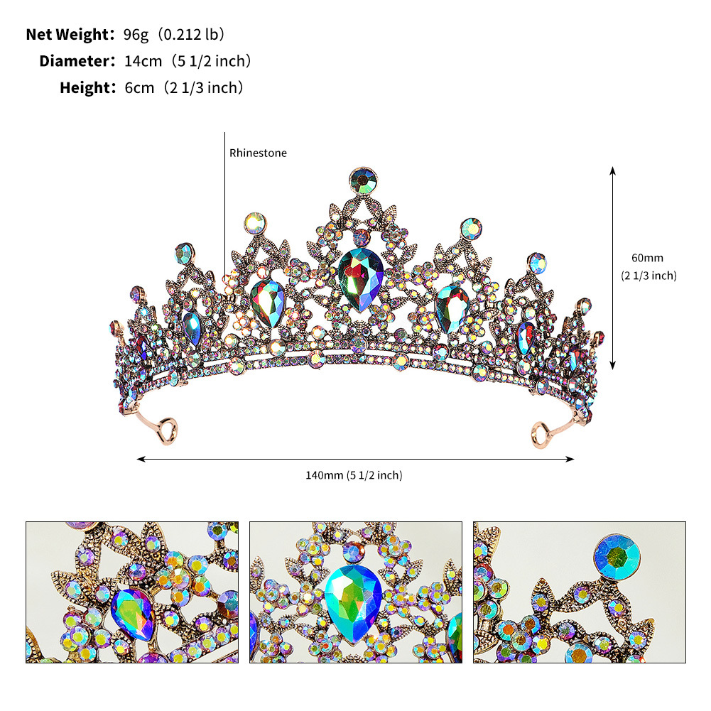 Włosy ślubne Tiara Crystal ślubna Tiara Crown Srebrny kolor tiary ślubne Hair Akcesoria