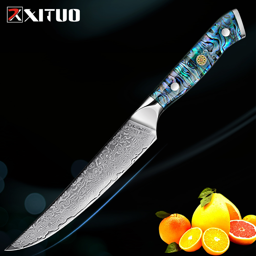 XITUO couteau utilitaire japonais damas AUS-10 en acier de 6 pouces, couteaux de cuisine Ultra tranchants pour trancher les fruits, légumes et viande