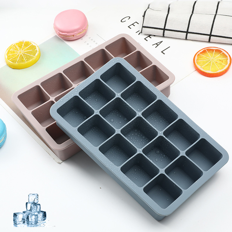 Bacs à glaçons à dégagement facile, 15 moules à glaçons flexibles en Silicone, bacs à glaçons réutilisables pour congélateur, whisky, aliments pour bébés sans BPA W0091