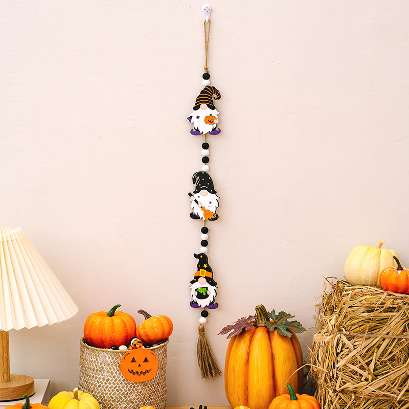 New Halloween Listing Home Party Ghost Festival Decorative Bead String Witch Pumpkin Bat Hanger