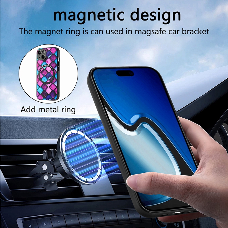 Magnetic Wireless Charging PU Leather Cases For Iphone 15 Plus 14 Pro Max 13 12 11 Iphone15 Cube Fire Hard PC Plastic Soft TPU Magnet Car Mobile Phone Back Cover Skin