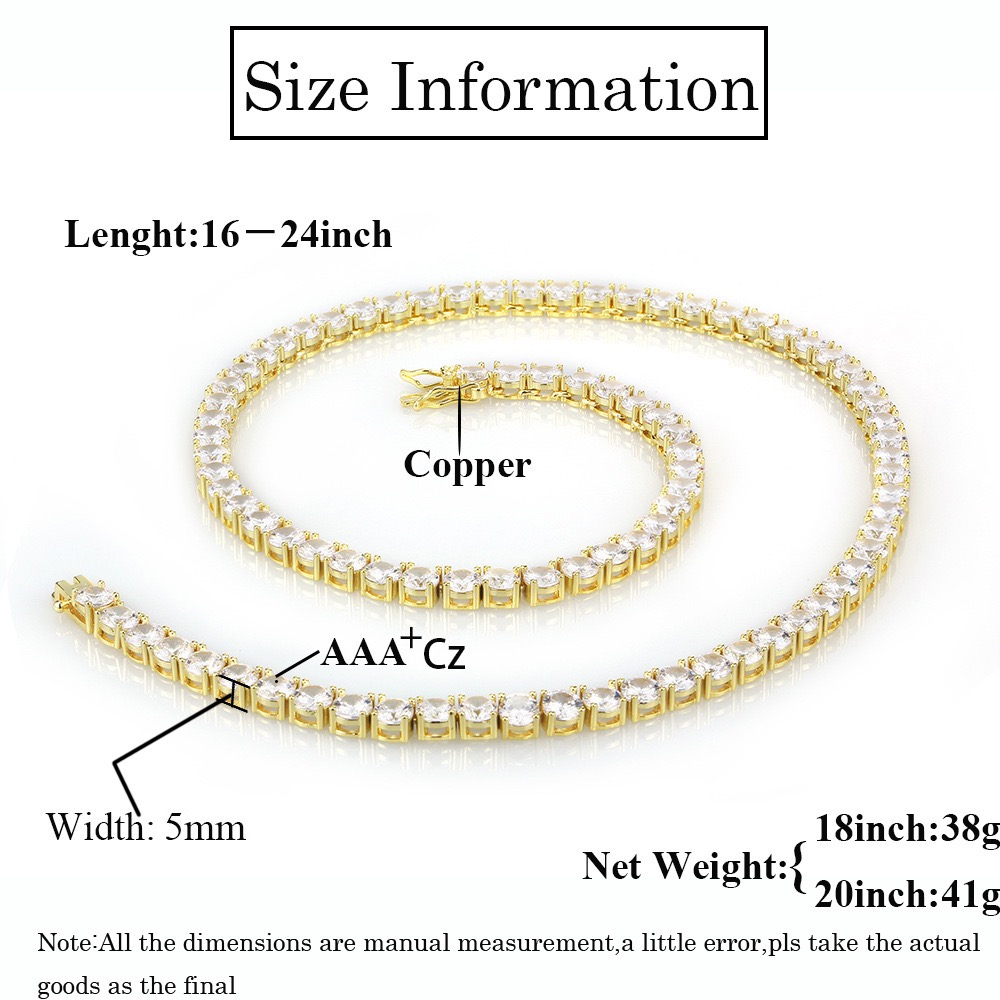 High Quality Zirconia Paved Link Tennis Chain Choker Necklace Hiphop Brass Luxury Jewelry 6mm Iced Out Bling Square Diamond Tennis Necklace Chain