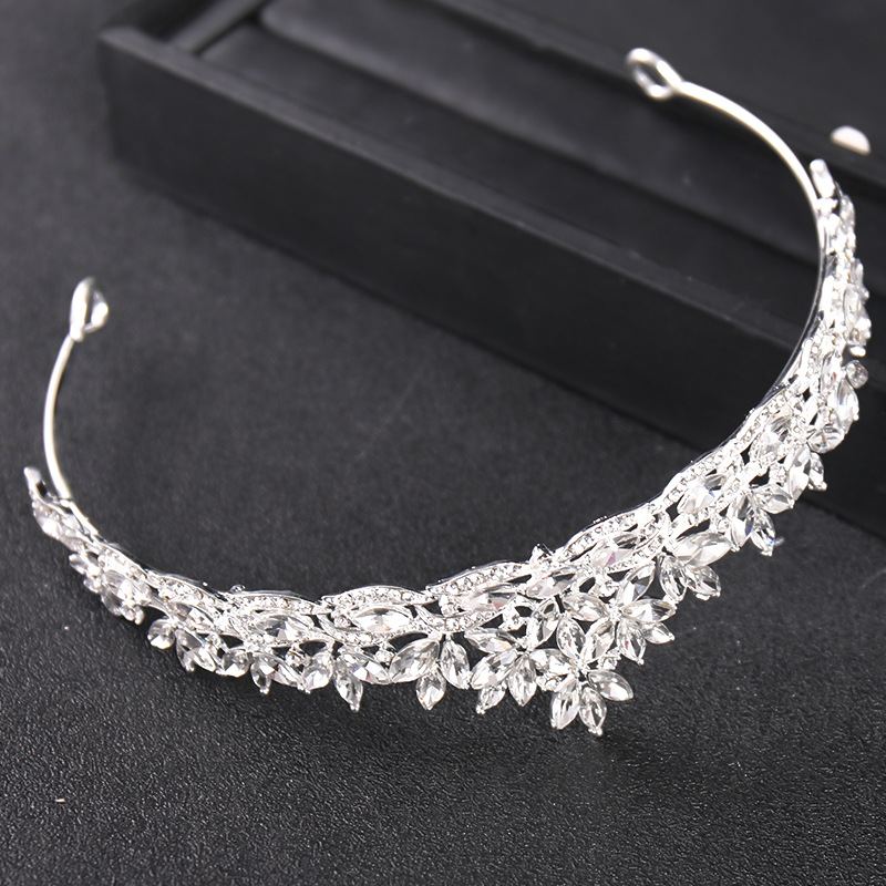 Luxury Rhinestone Bridal Crown Tiara Silver Plated Crystal Prom Crowns Headband Wedding Hair Accessories Jewelry Crown