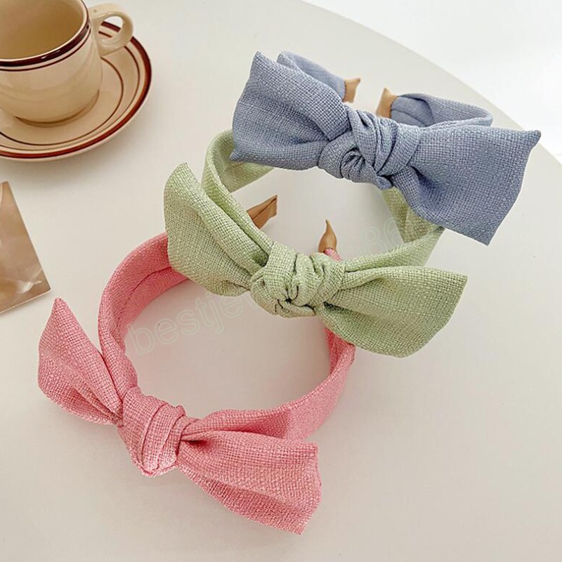 Neue Mode Haarband Für Frauen Breite Seite Big Bowknot Kopfbedeckung Einfarbig Casual Turban Erwachsene Haar Zubehör