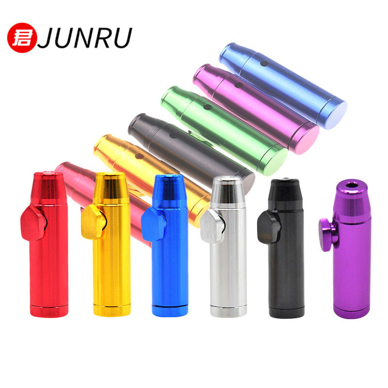 Smoking pipes 53mm flat nose bullet shaped snuff bottle portable aluminum alloy sealing device can clean mini snuff bottles and pipes