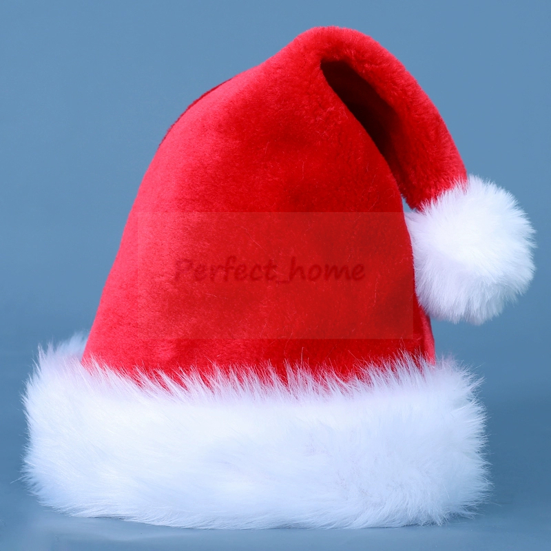 Decoraciones para fiestas navideñas Navidad Adulto Tamaño para niños Sombreros rojos, azules, verdes y negros Sombreros de decoración navideña Gorra navideña de Ocean-shipping P81