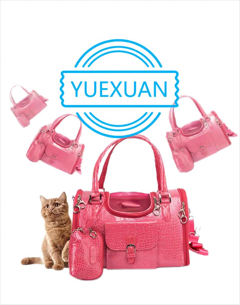 Yuexuan designer mode tygväska ny andningsbar bärbar katt och hund husdjur för utflykter husdjur leveranser axel hand mode husdjur väska, röd svart och grå