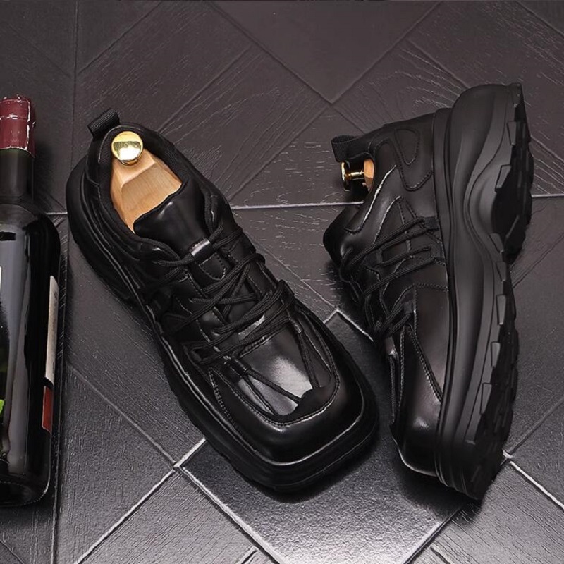 Estilo de rua designer sapatos pretos para homens causais apartamentos masculinos todos os jogos tênis caminhada clássico zapatos hombre 1aa51