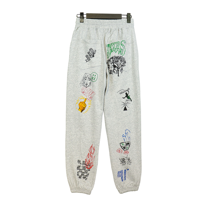 Designer High street cartoon cartoon graffiti retro hand loose men's and women's casual pants autumn style sweatpants with hoodie autumn and winter shirtS-XL