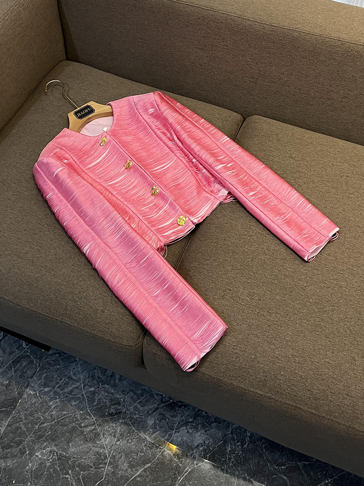 2023 Autumn Pink / Black Tassel Two Piece Dress Set Lantern Sleeve Lapel Neck Single-Breasted Top Short Kirt Duits Set Two Piece Suits O3G302541