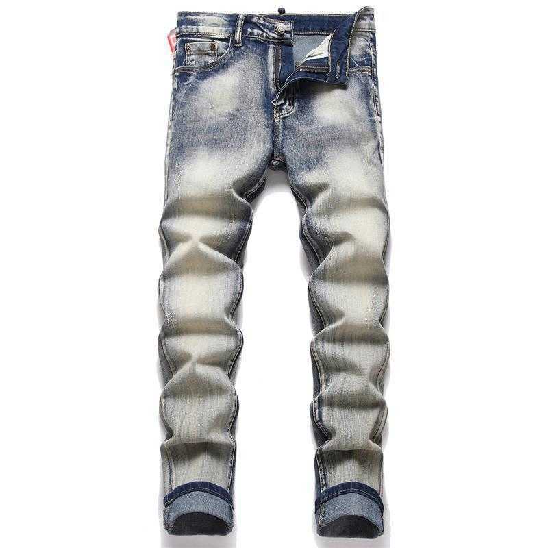 Nieuwe stijl * moet een witte, slanke, elastische herenjeans met kleine voet zijn, 5745