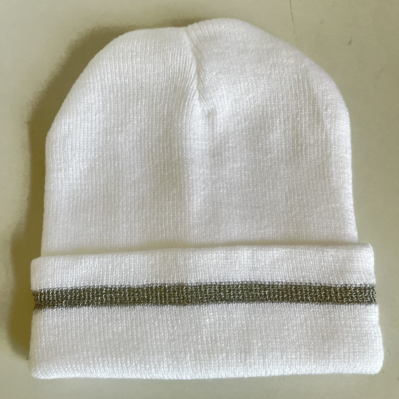 Reflective Beanies Hats Workwear Work Cloth Acrylic Knitted Winter Warmer For Adults Mens Womens Winter Head Warmer Hair Bonnet Wholesale