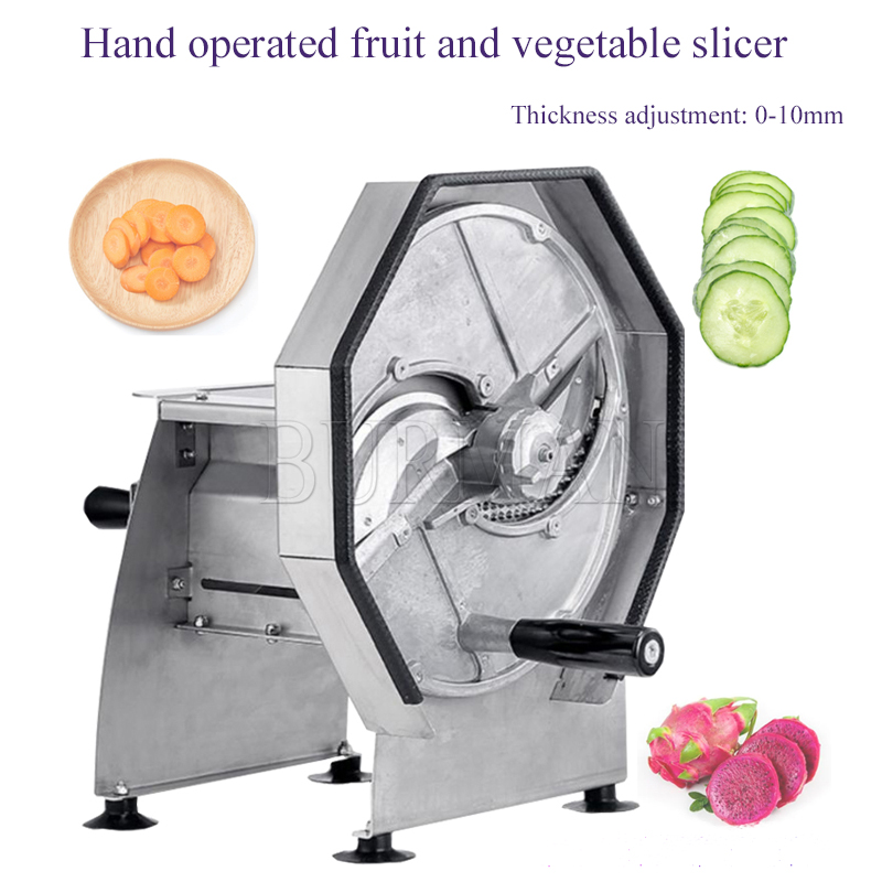 Trancheuse réglable manuelle en acier inoxydable, Machine à trancher les fruits, les carottes, le citron et les légumes, Gadgets ménagers