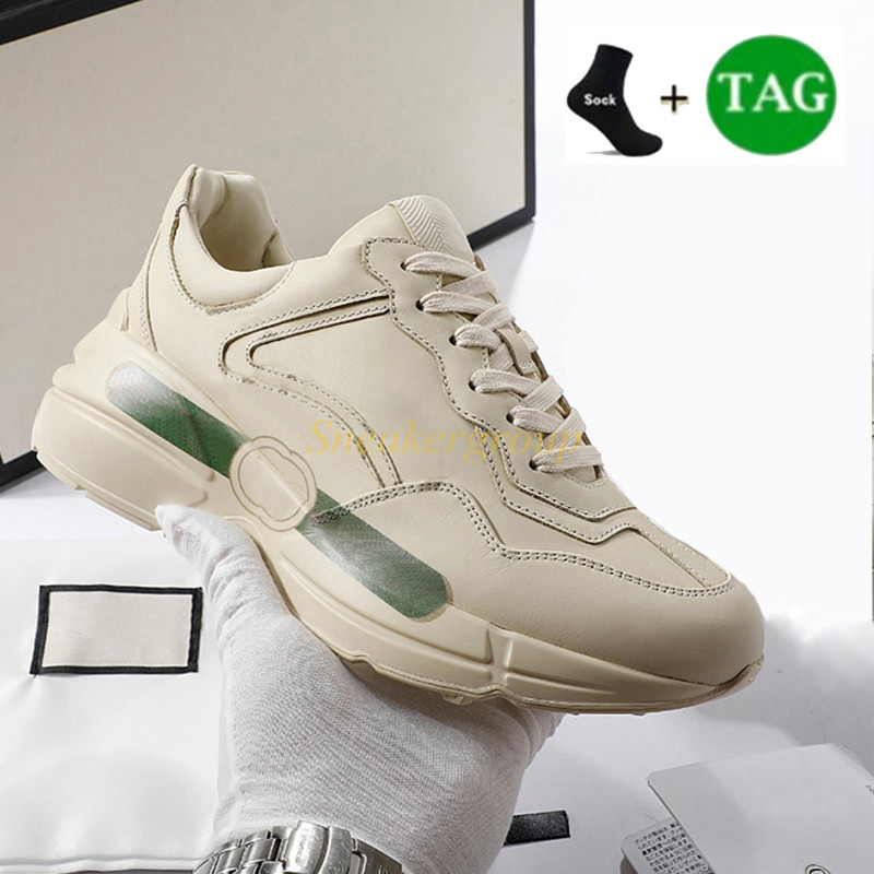 2023 Designer Sneakers Rhyton Casual shoes Men Women Platform old daddy shoe Luxury Vintage Logo Chunky Sneaker beige canvas Leather interlocking mens trainers