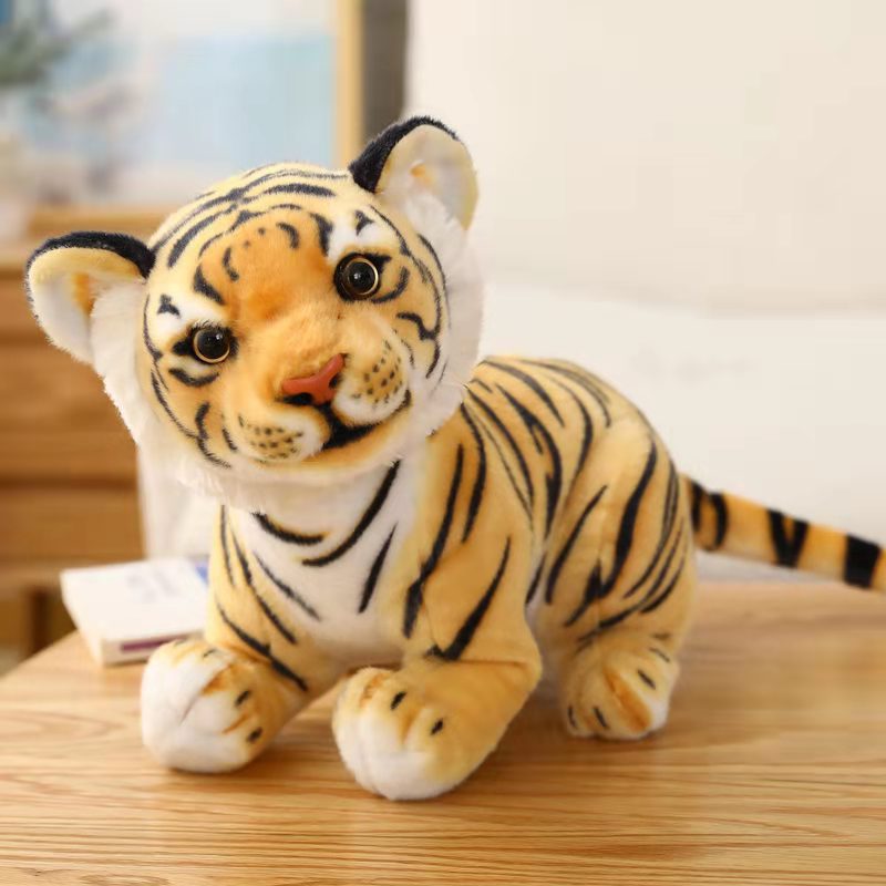 Imitação bonito pequeno tigre boneca pano ano do tigre mascote brinquedo de pelúcia bonito zodíaco tigre presente das crianças