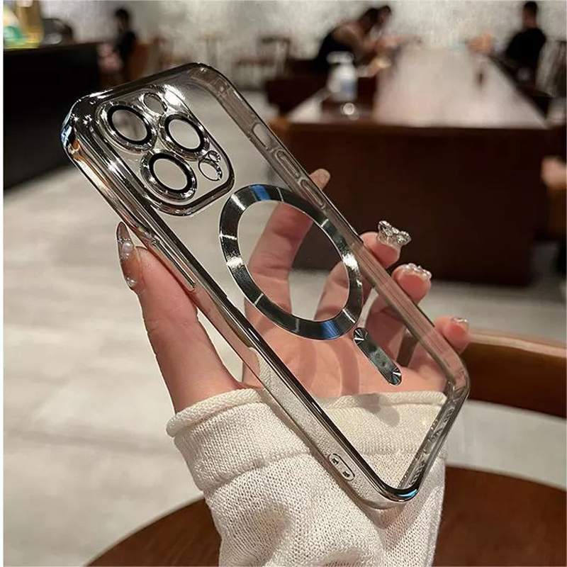 Fashion Clear Splating Soft TPU Tylna okładka dla Magsafe ShockproofProof Magnety