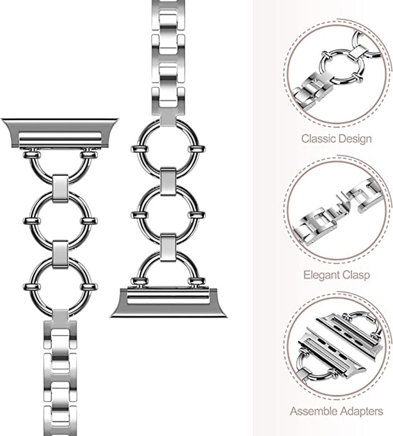 Bracelets de bracelet de montre intelligente pour femmes scintillantes de mode pour bracelet de montre Apple Ultra 38 mm 40 mm 41 mm 44 mm 45 mm iwatch Band Series 8 9 4 5 6 7 Bracelet en métal en alliage de zinc