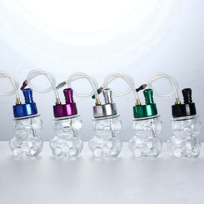 Renkli alüminyum cam bong boruları mini nargile su borusu fıskiye filtre ekranı kase taşınabilir bitki tütün sigara tutucu sigara içmek küçük ayı el çipleri