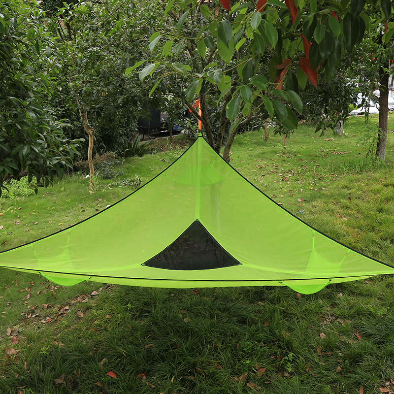 Camping Driehoekige hangmat Meerpersoons Opvouwbaar Draagbaar Net Familie Outdoor Vrije tijd Grote mesh-hangmatten