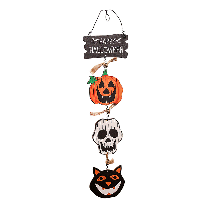 Neue Halloween-Dekorationen, neues Holzschild, Türbehang, Kürbisgeist, hängender kreativer Anhänger