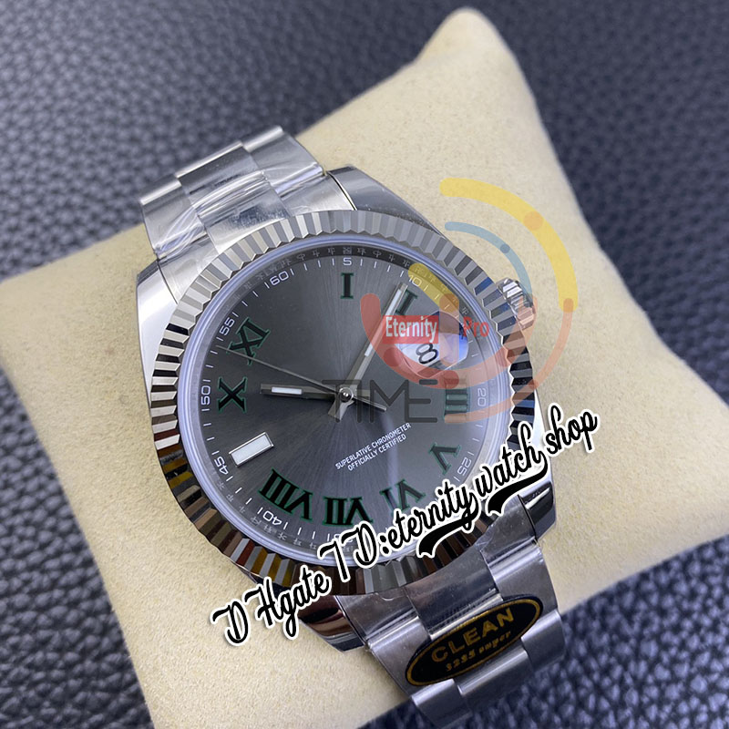 Clean CF Data 41 mm 126334 VR3235 Automatyczna męska Watch Grey Diar Moissanite Diamond Markery 904L Bransoletka Jubileesteel Super Edition Eternity Hombre WristWatches