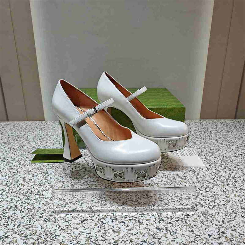 Spring Autumn Women Pumps Fashion Brand Female Round Toe Shoes Designer Female Buckle Strap Genuine Leather Water Platform Sexy High Heels New Footwear