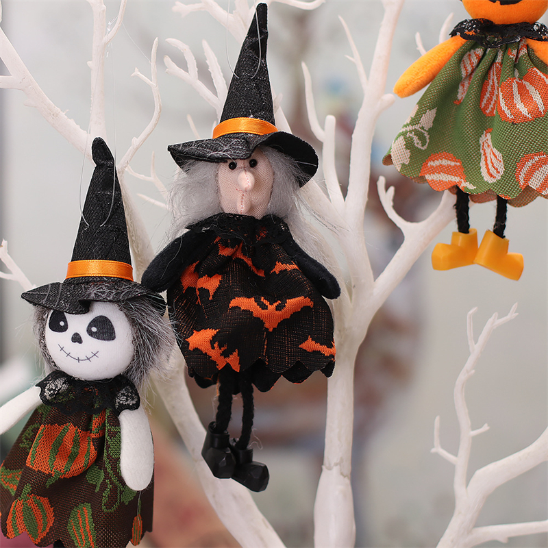 Nouvelles décorations d'Halloween, chapeau haut-de-forme, chat noir, citrouille, sorcière, pendentif fantôme blanc, accessoires de décoration d'ambiance de fête