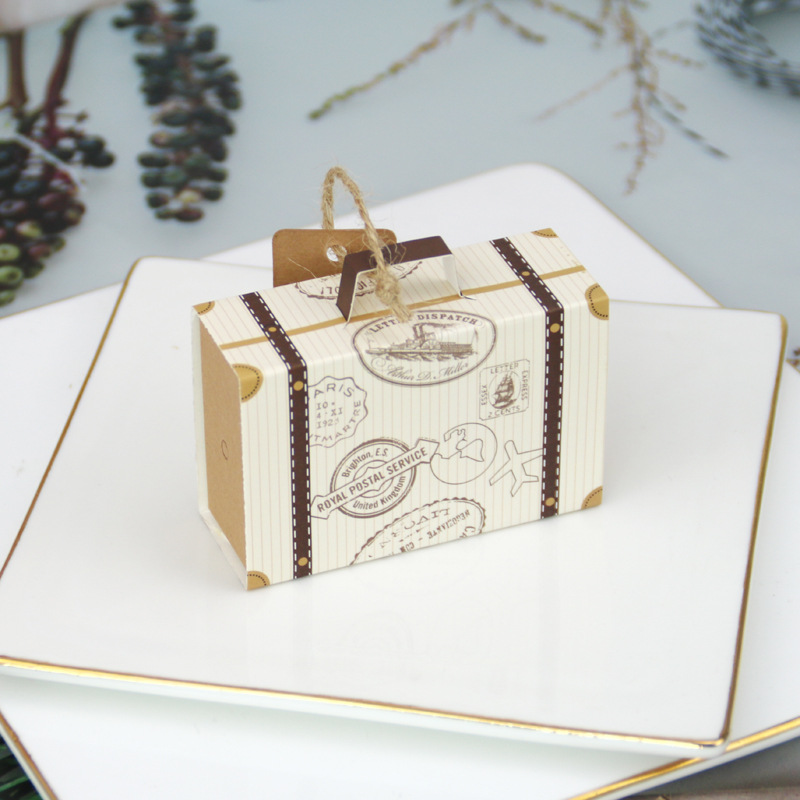 European New Gift Warps Candy Box Creative Suitcase Paper Box