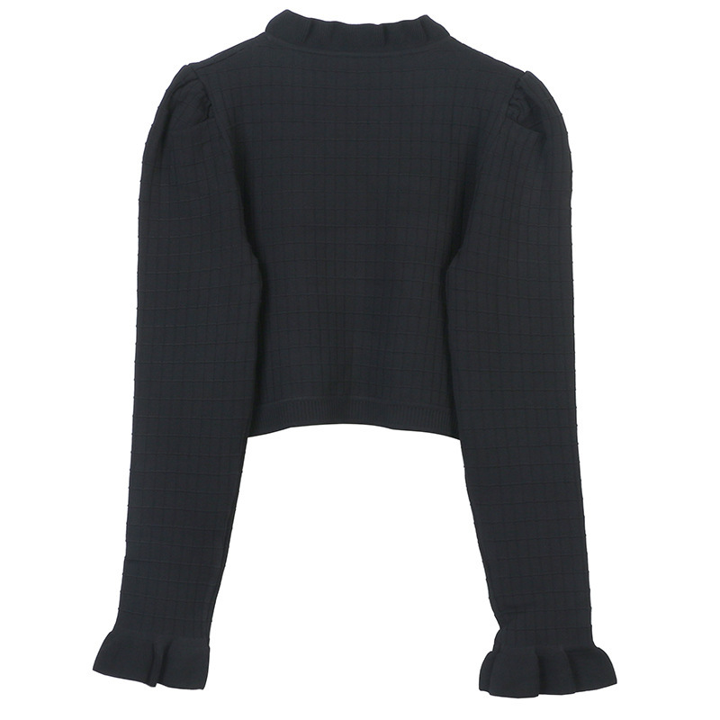 906 2023 Automne Marque SAme Style Pull À Manches Longues Col Ras Du Cou Cardigan Blanc Noir Mode Femmes Vêtements De Haute Qualité Femmes mingmei