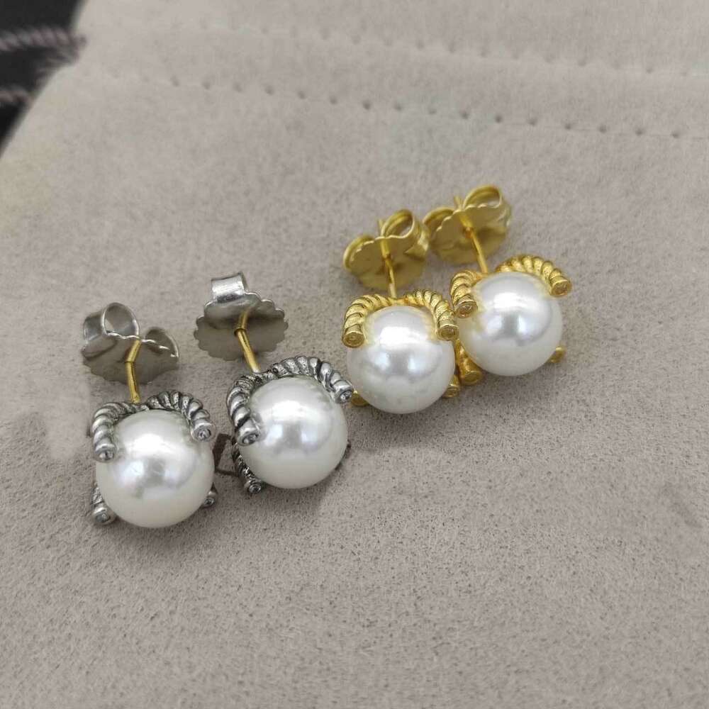 Dy Earring Pearl Studs Designer de garanhão Mulheres Brincos elegantes Acessórios de moda vintage Jóias de casamento Orecchini incrustado imitação zircon