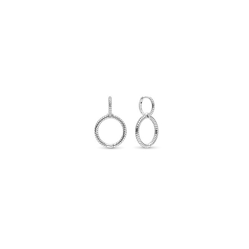 Authentic Pando Ra Moments Charm Hoop Earrings 925 Sterling Silve Fine Women Earring Compatible European Style Jewelry 299532C00 Earring