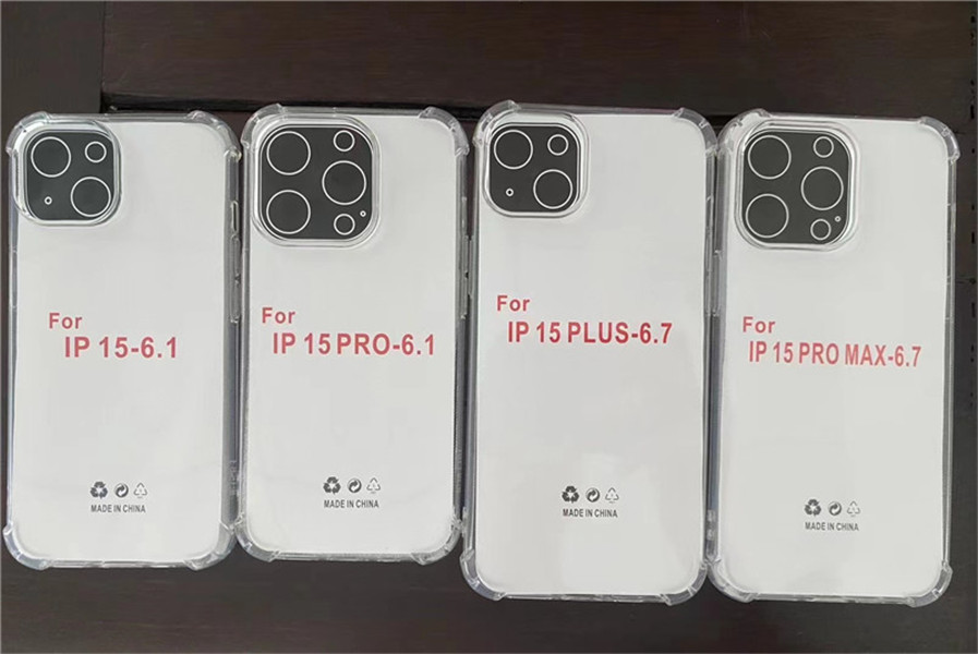 1.5mm iPhone 15 Pro Max 14 13 Samsung Galaxy A35 S24 Plus Ulrta A55 A15 A25透明な携帯電話カバー用の透明な衝撃プルーフTPUケース