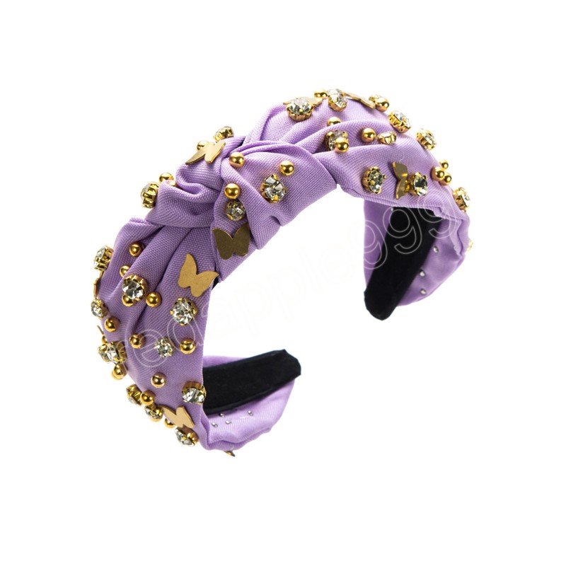 Masowe metalowe koraliki motylowe opaski na głowę akcesoria do włosów damskie impreza lśniła opaska do włosów obręcz hoop hoop nakrywa głowy