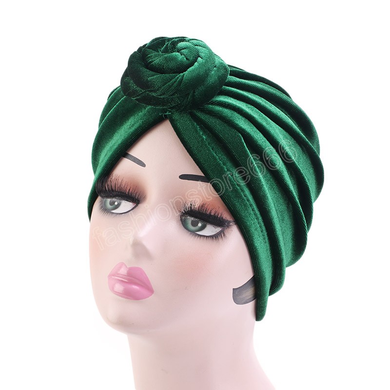 Mode noué velours femmes Turban Vintage gros noeud élastique bandes de cheveux doux solide filles bandeau chapeaux accessoires nouveau