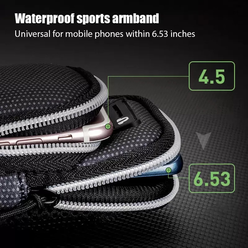 Sports Armband Cases Cell Phone Pouches Zippered Fitness Running Arm Band Pouch Waist bags Card Pocket for Mobile Phone Smartphone Universal size