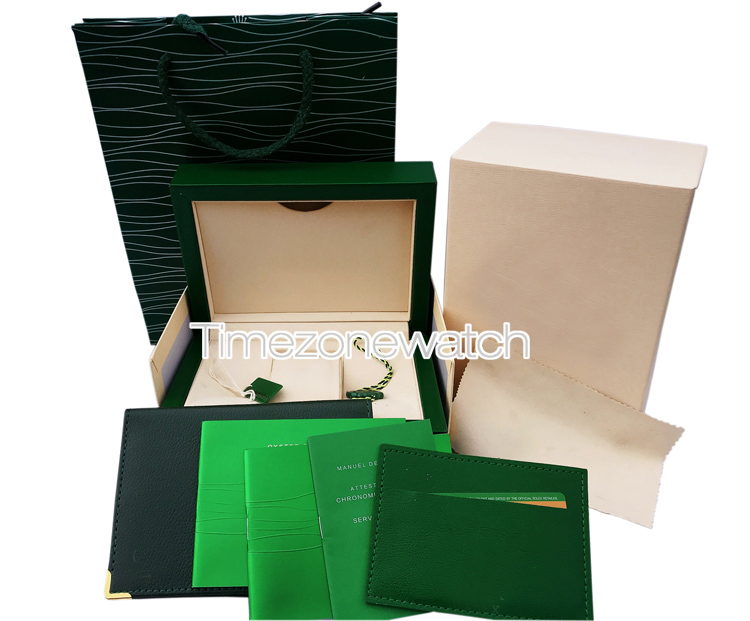 2023 Brand Watch Original Watch Boxes With Manual International Certificate Watch Accessories Custom Card Rx Green Box Bag A1