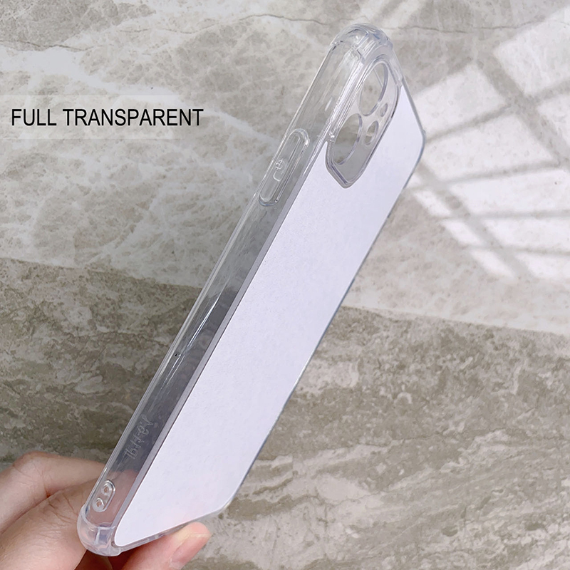 Luftstoßfeste transparente leere 2D-Sublimations-TPU-Handyhüllen Aluminiumplatte DIY-Druck für iPhone 15 14 13 XS PRO MAX Sublimation leere Handyhülle