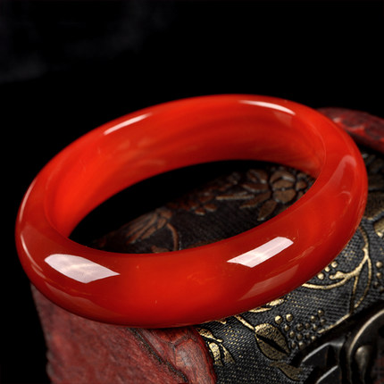 Bracelets en agate rouge sculptés à la main, bijoux naturels