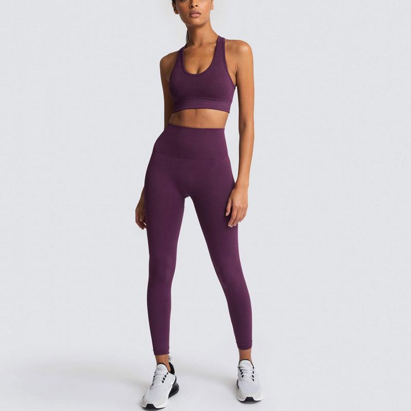 Fashion Sexy Women Yoga Set Crop Bra Stretch Long Pants Leggings Sports Fitness Gym Workout Outfit Tracksuit Sportswear