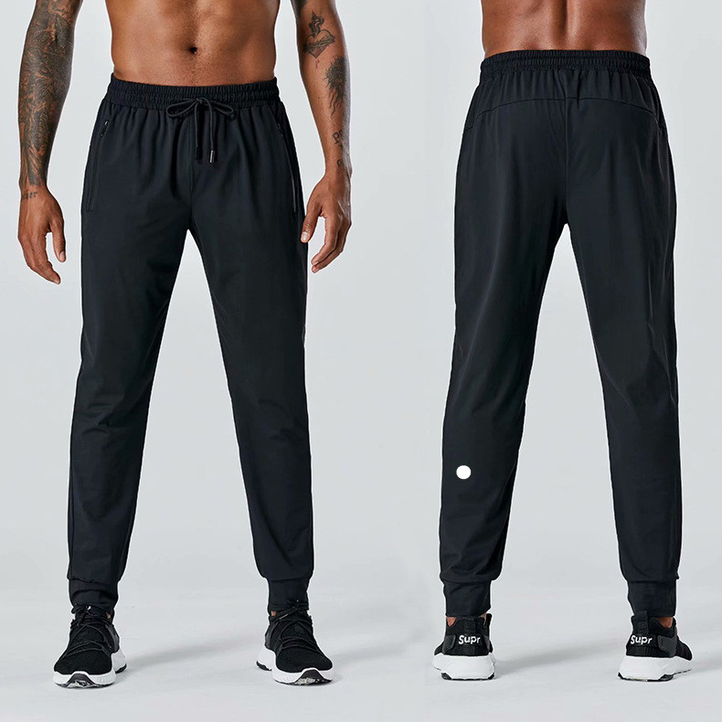 LL-Mens Pants Men Running Sport Breathable Trousers Adult Sportswear Gym Exercise Fitness Wear Fast Dry Elastic Drawstring Long Pant