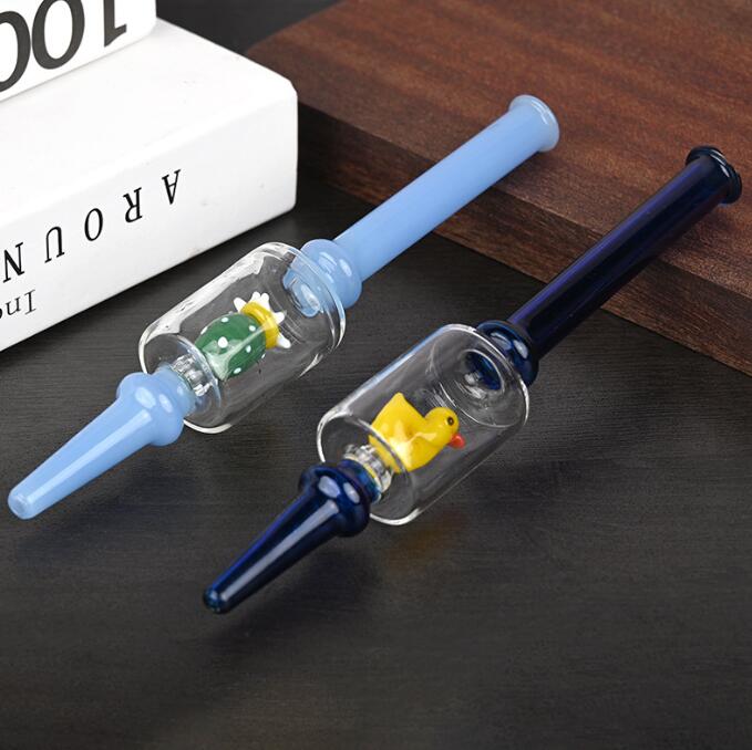 Mais recente colorido vidro dab hookahs água bong bubblers tubo nector coletor plataformas de petróleo vara mão tabaco cigarro fumar filtro dicas ferramenta acessórios